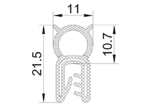 三元乙丙復合擠出密封條(鋼絲)截面圖
